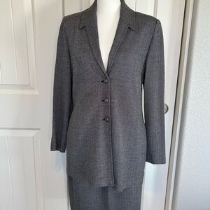 St. John Monochrome Herringbone Blazer